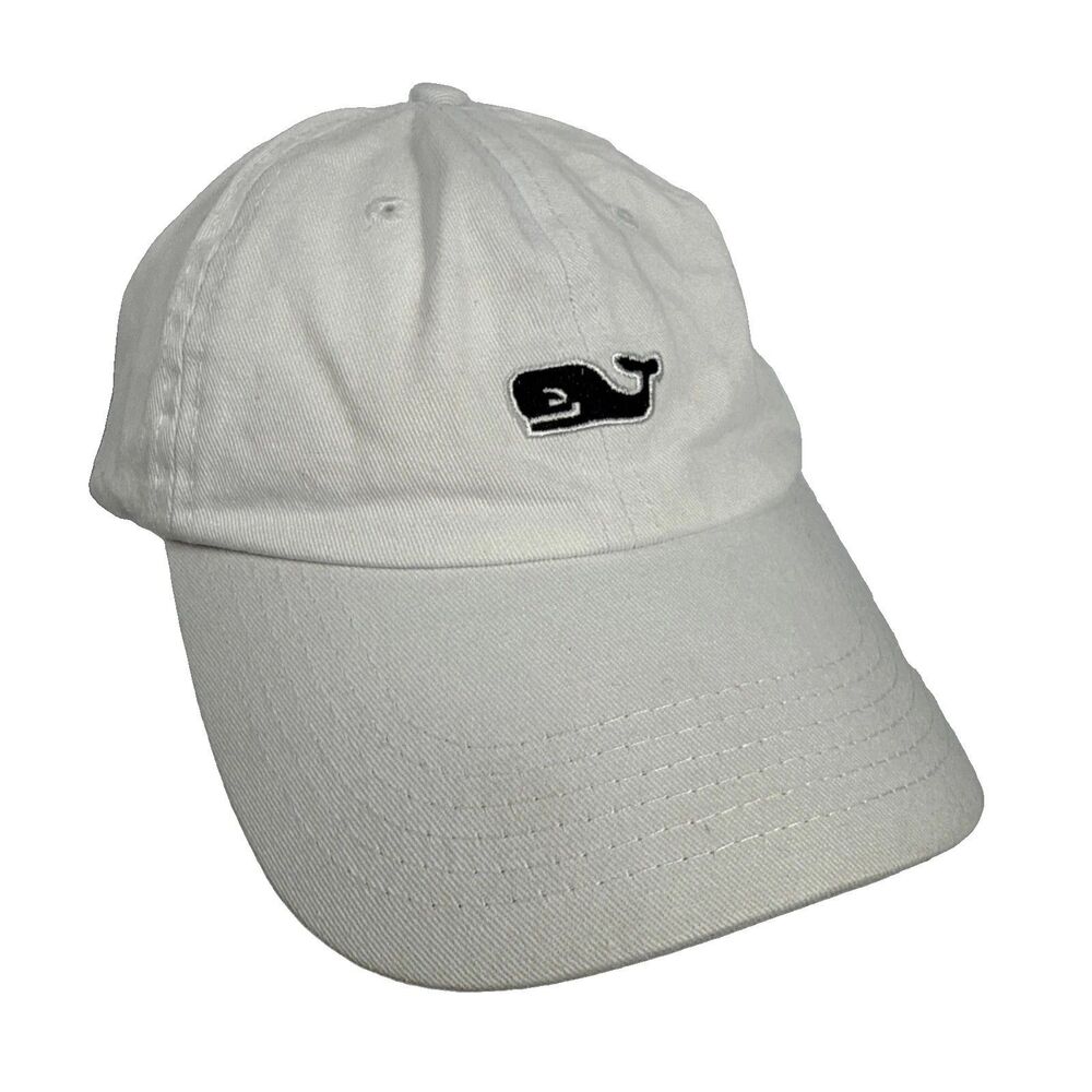 Vineyard Vines White Hat Baseball Cap with Blue Whale White, Embroidery OS